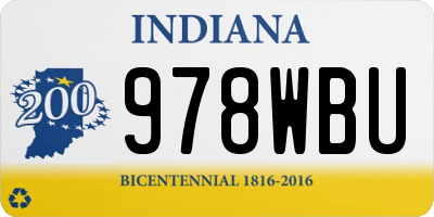 IN license plate 978WBU