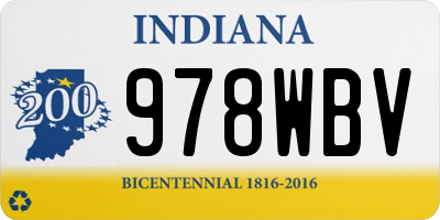 IN license plate 978WBV