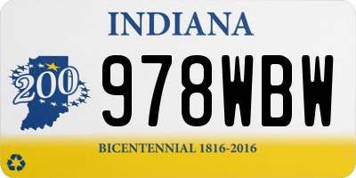 IN license plate 978WBW