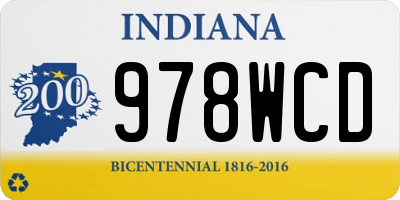 IN license plate 978WCD