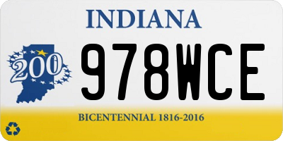 IN license plate 978WCE