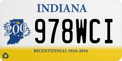 IN license plate 978WCI