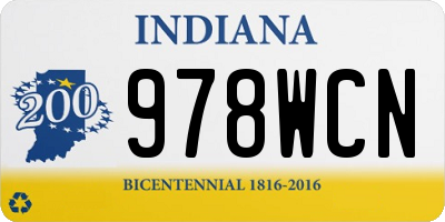 IN license plate 978WCN