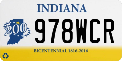 IN license plate 978WCR