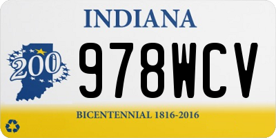 IN license plate 978WCV
