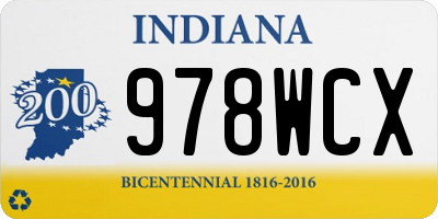 IN license plate 978WCX