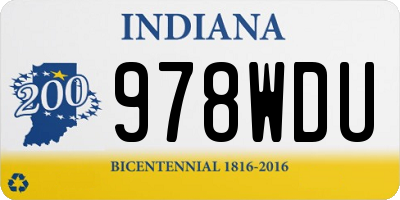 IN license plate 978WDU