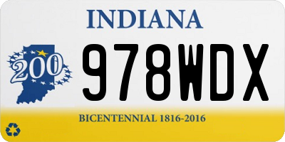 IN license plate 978WDX