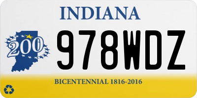 IN license plate 978WDZ