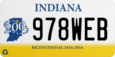 IN license plate 978WEB