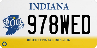 IN license plate 978WED