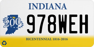 IN license plate 978WEH