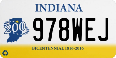 IN license plate 978WEJ