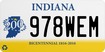 IN license plate 978WEM