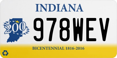 IN license plate 978WEV