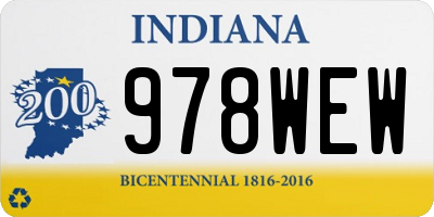 IN license plate 978WEW