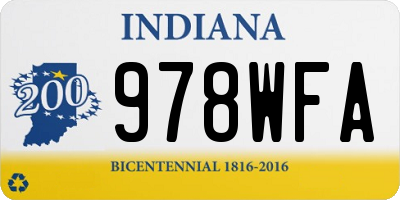 IN license plate 978WFA