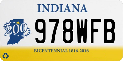 IN license plate 978WFB
