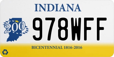 IN license plate 978WFF