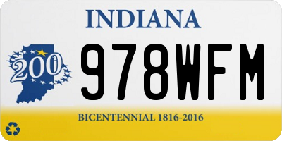 IN license plate 978WFM