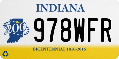 IN license plate 978WFR