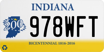 IN license plate 978WFT