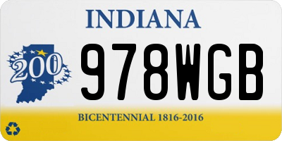 IN license plate 978WGB
