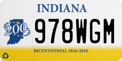 IN license plate 978WGM