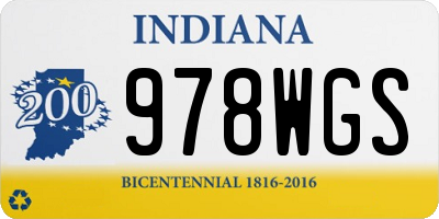 IN license plate 978WGS