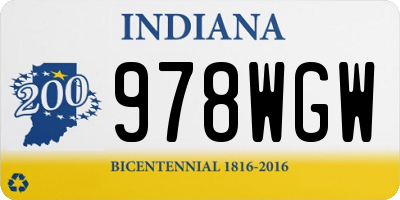 IN license plate 978WGW