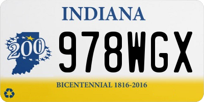 IN license plate 978WGX