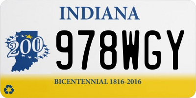 IN license plate 978WGY