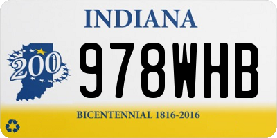 IN license plate 978WHB