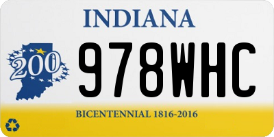IN license plate 978WHC
