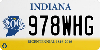 IN license plate 978WHG