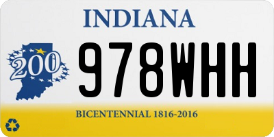 IN license plate 978WHH