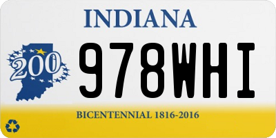 IN license plate 978WHI