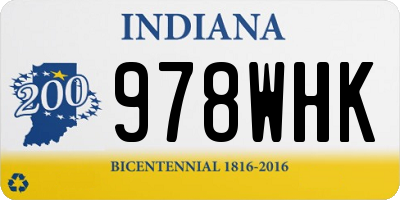 IN license plate 978WHK