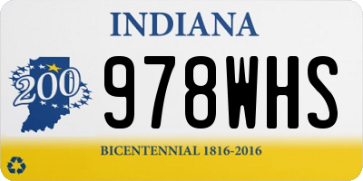 IN license plate 978WHS