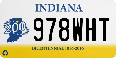 IN license plate 978WHT