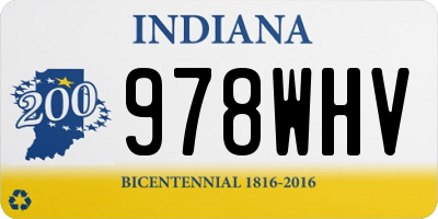 IN license plate 978WHV