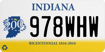 IN license plate 978WHW