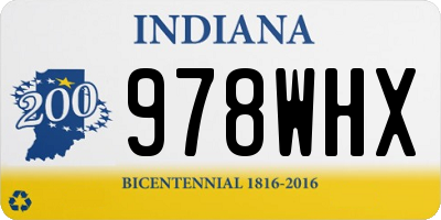 IN license plate 978WHX