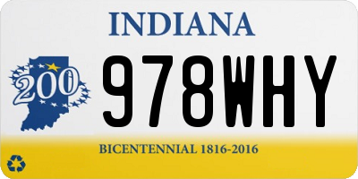 IN license plate 978WHY