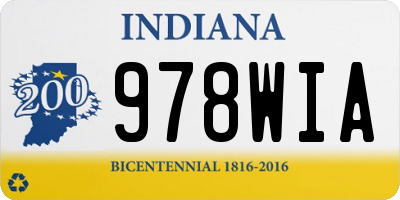 IN license plate 978WIA