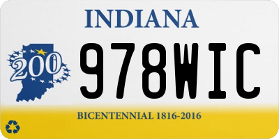 IN license plate 978WIC
