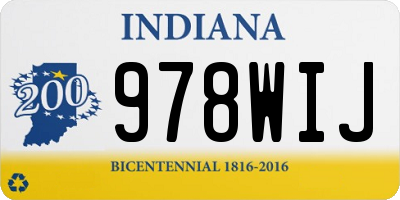 IN license plate 978WIJ