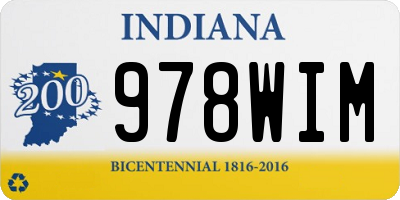 IN license plate 978WIM