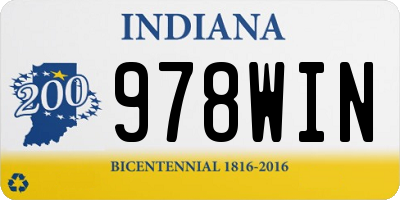 IN license plate 978WIN