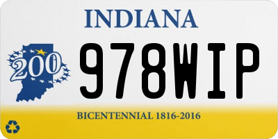 IN license plate 978WIP